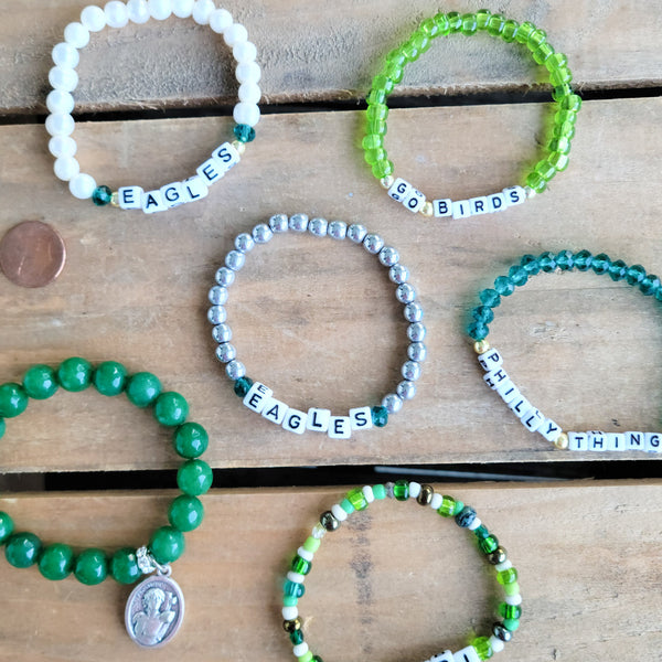 EAGLES bracelets St. Sebastian Athlete medal stretch bracelets