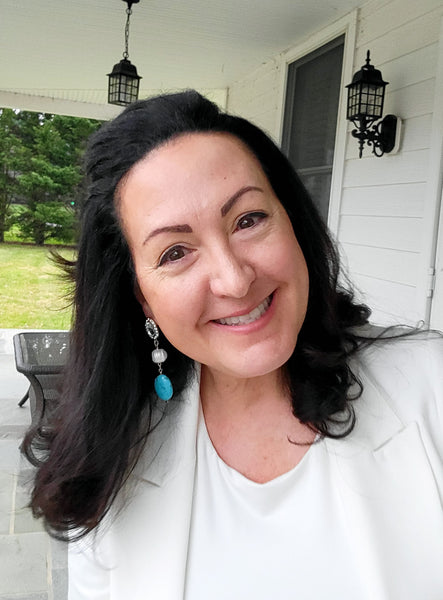 glam-lux rhinestone fw pearls & turquoise earrings on Marinella