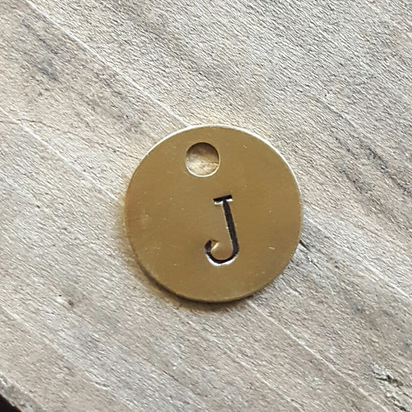 1 inch round brass tag custom hand stamping to order