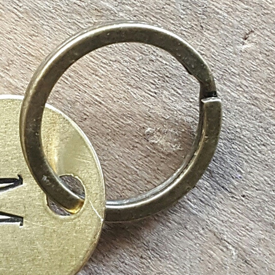 vintage inspired brass 25mm key ring