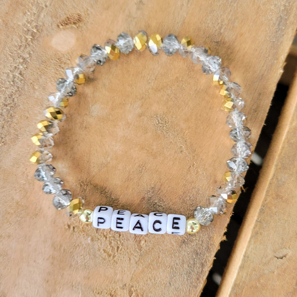 Advent PEACE Message Stretch bracelet