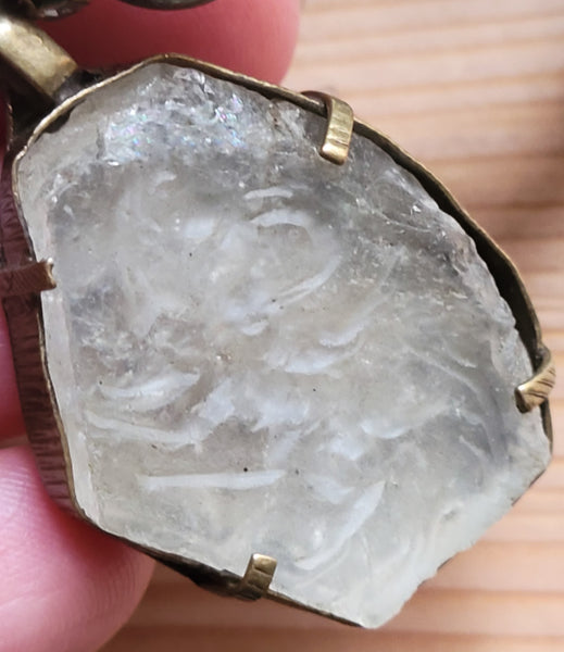 Softly carved dragon Quartz charm