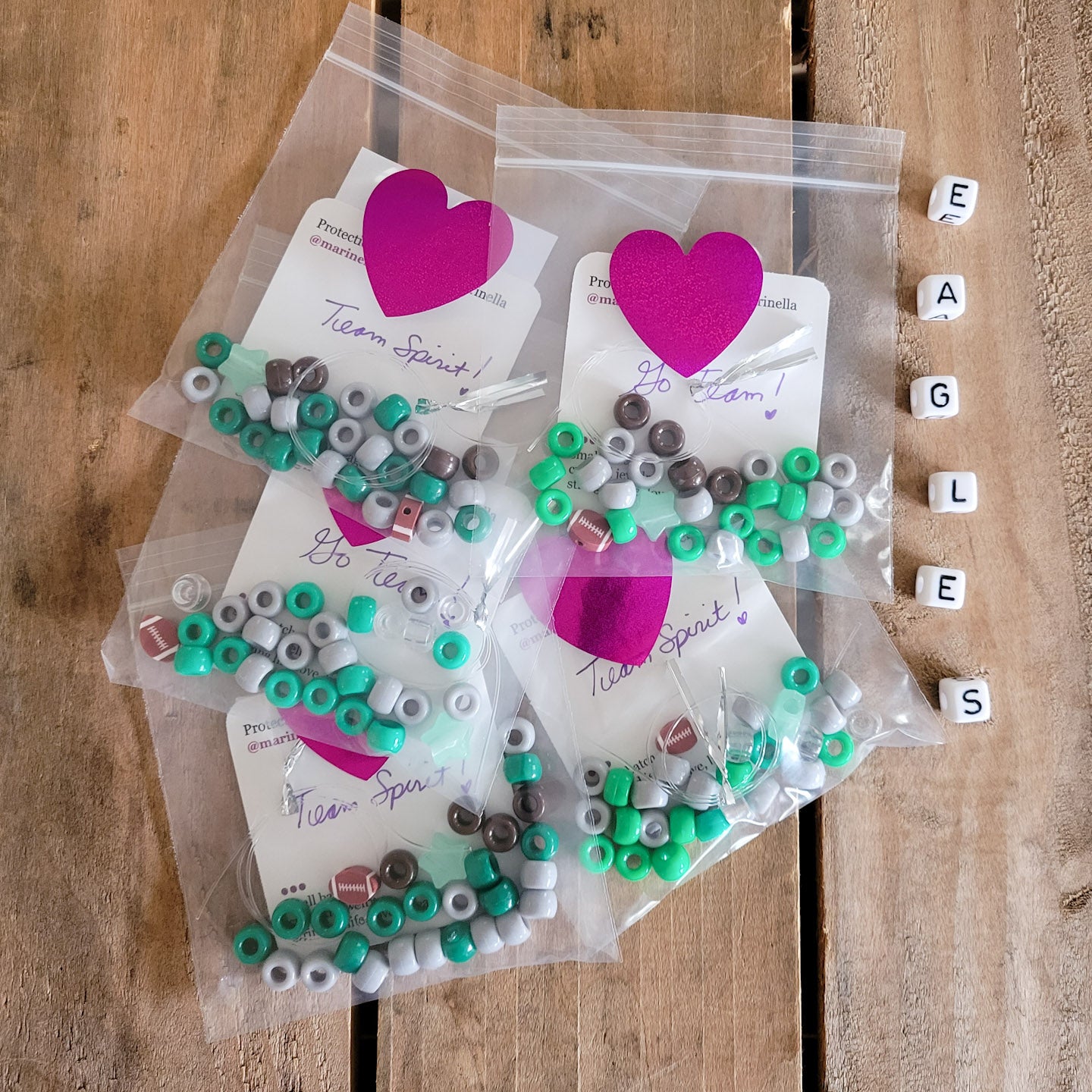 Football Bracelet Kits for Kids - Beads to Create Your own Stretch Bracelets