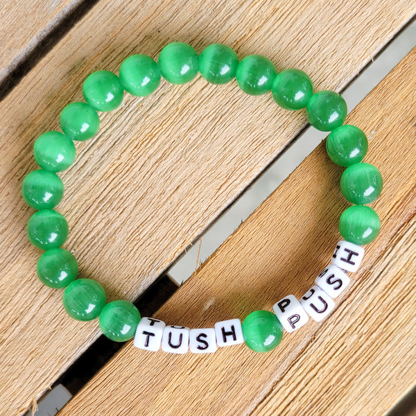 Green Eagles TUSH PUSH bead stretch bracelet 8mm 10mm