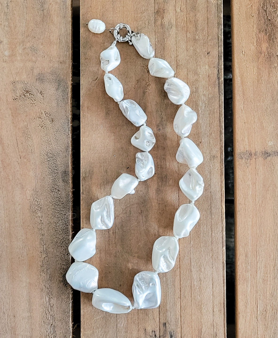 Petals - Freshwater Pearls Stainless steel Charm Clasp