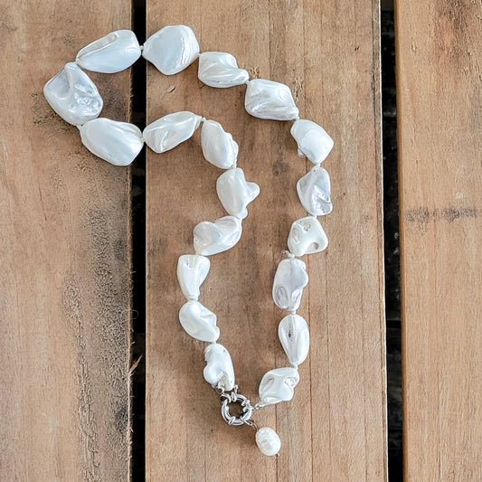 Petals - Freshwater Pearls Stainless steel Charm Clasp