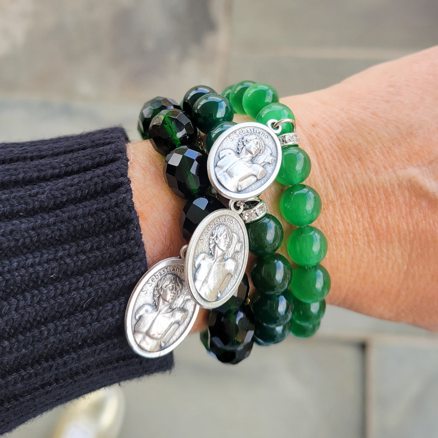 Gemstone Beads - St. Sebastian Medal