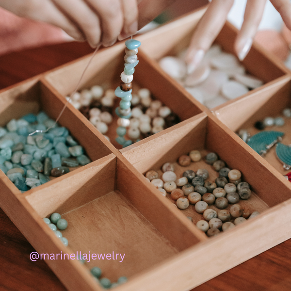 Organized beads by Marinella Jewelry