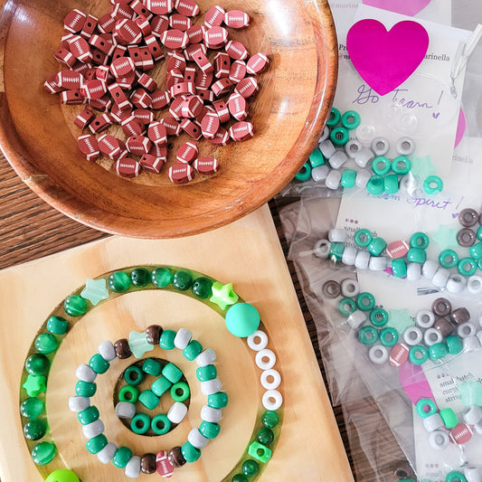 Football Bracelet Kits for Kids - Beads to Create Your own Stretch Bracelets