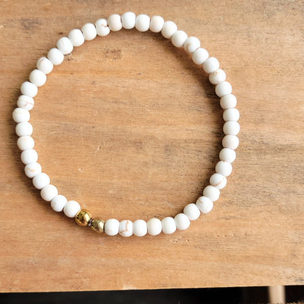 4mm howlite gemstone bead stretch bracelets