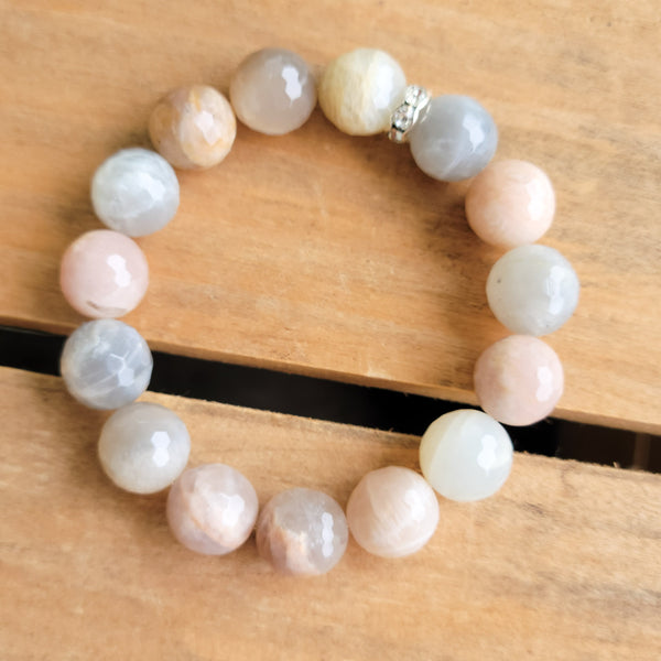 12mm sunstone gemstone bead stretch bracelets