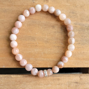 6mm sunstone gemstone bead stretch bracelets