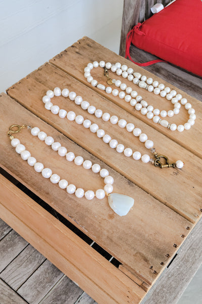 curated 13mm freshwater pearl one of a kind necklaces