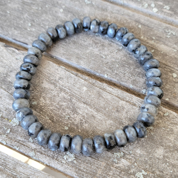 5x4mm roundels Mens labradorite gemstone meaningful beads stretch bracelet