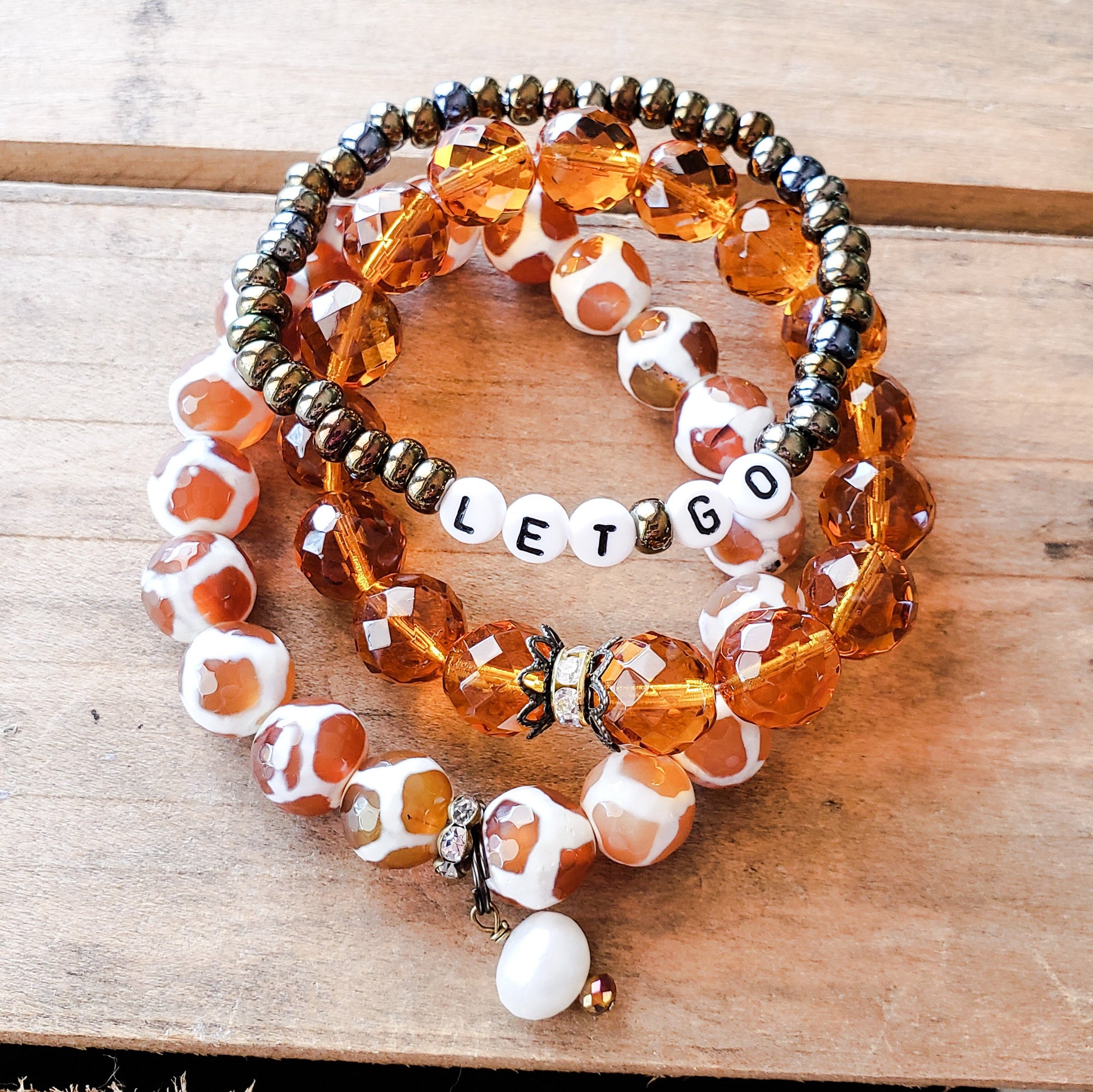 November Topaz birthstone crystal real pearl and gemstone bracelets