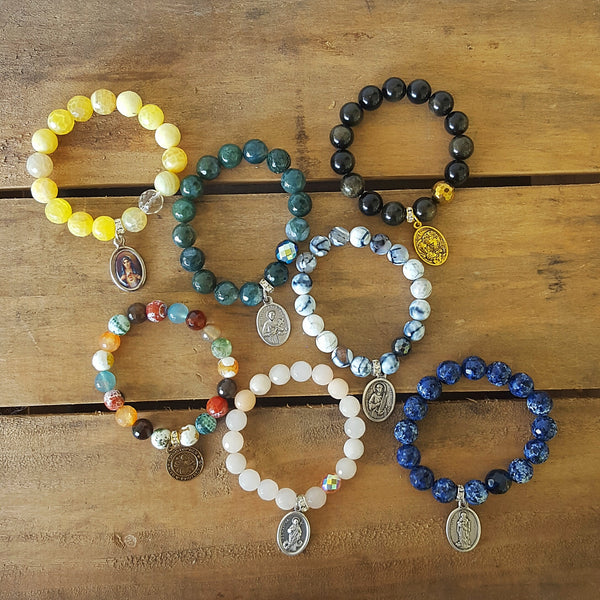 protection bracelets by Marinella prayer beads and saint medal collection