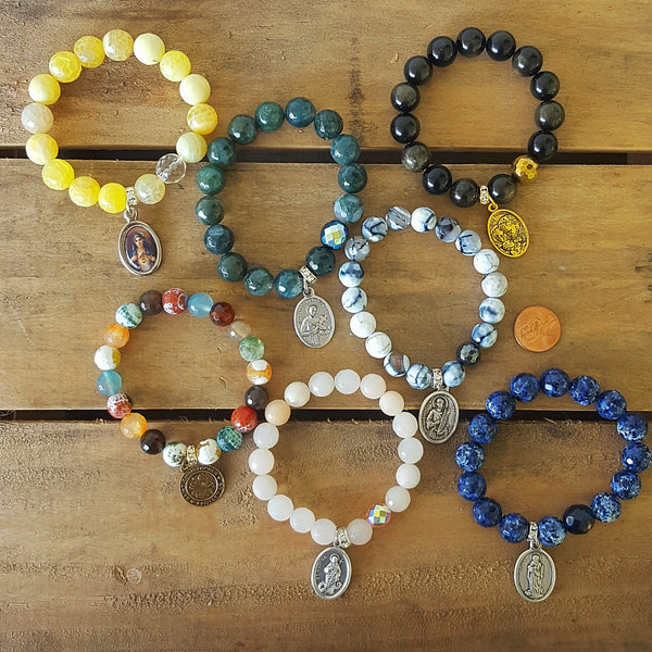 protection bracelets by Marinella prayer beads and saint medal collection