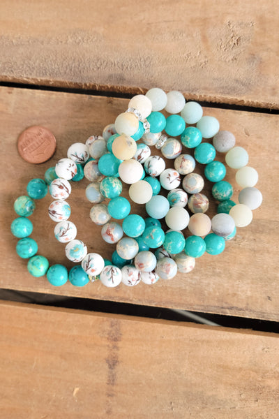 10mm beads gemstone stretch bracelets