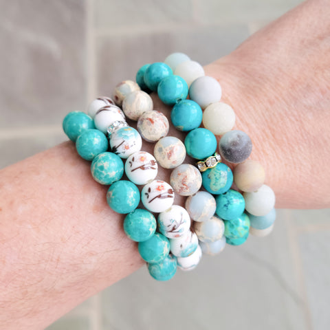 10mm beads gemstone stretch bracelets